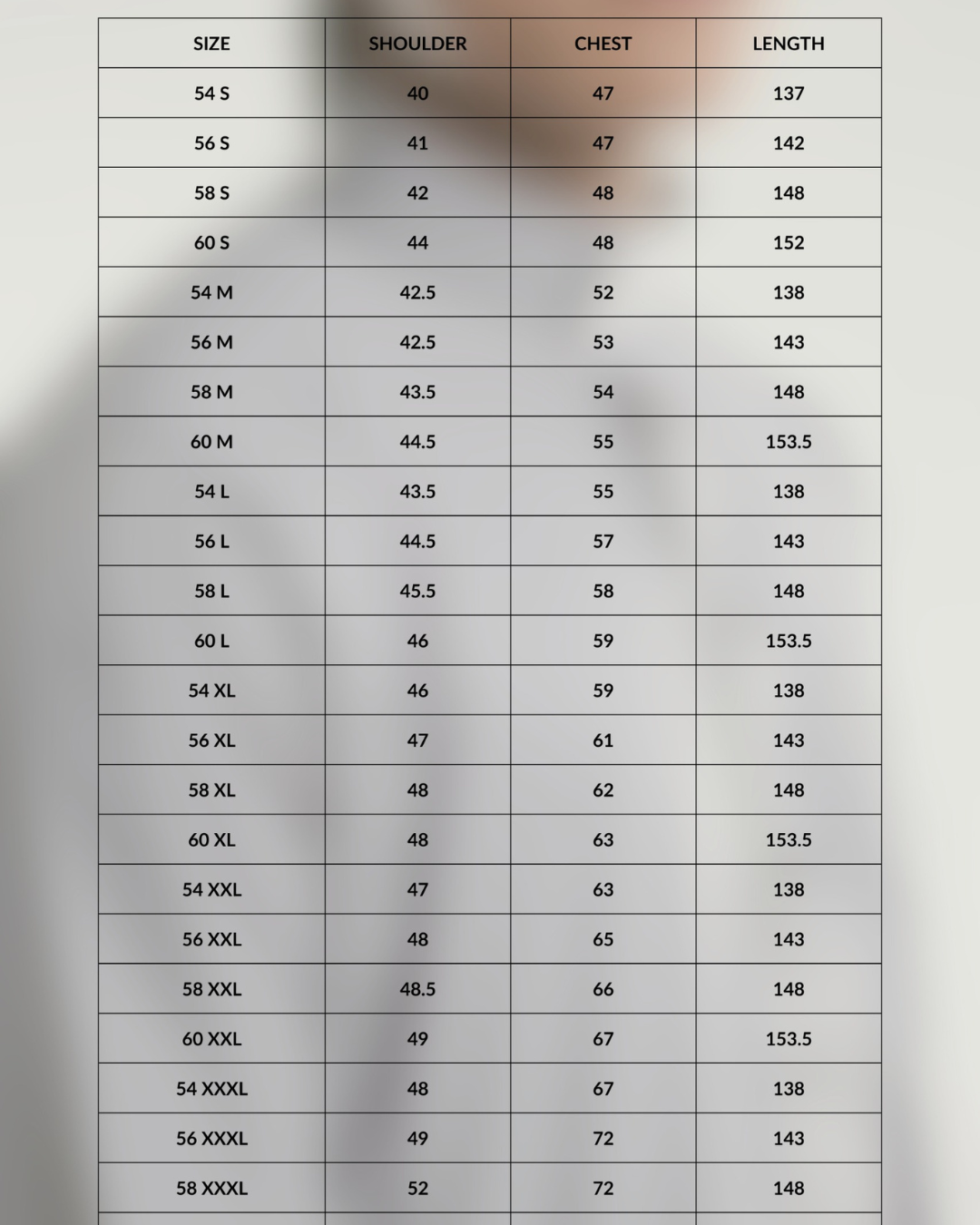 Size Chart
